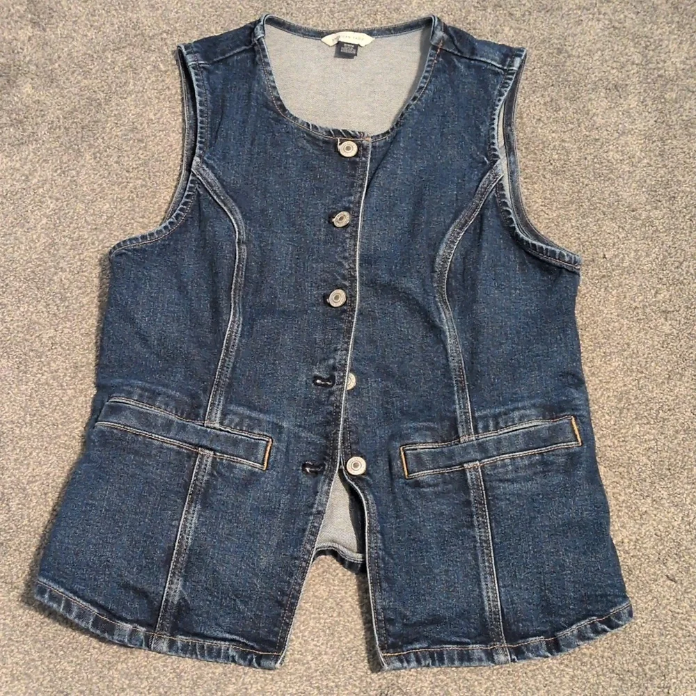 American Eagle Denim Longline Vest Size Medium - Picture 2 of 7
